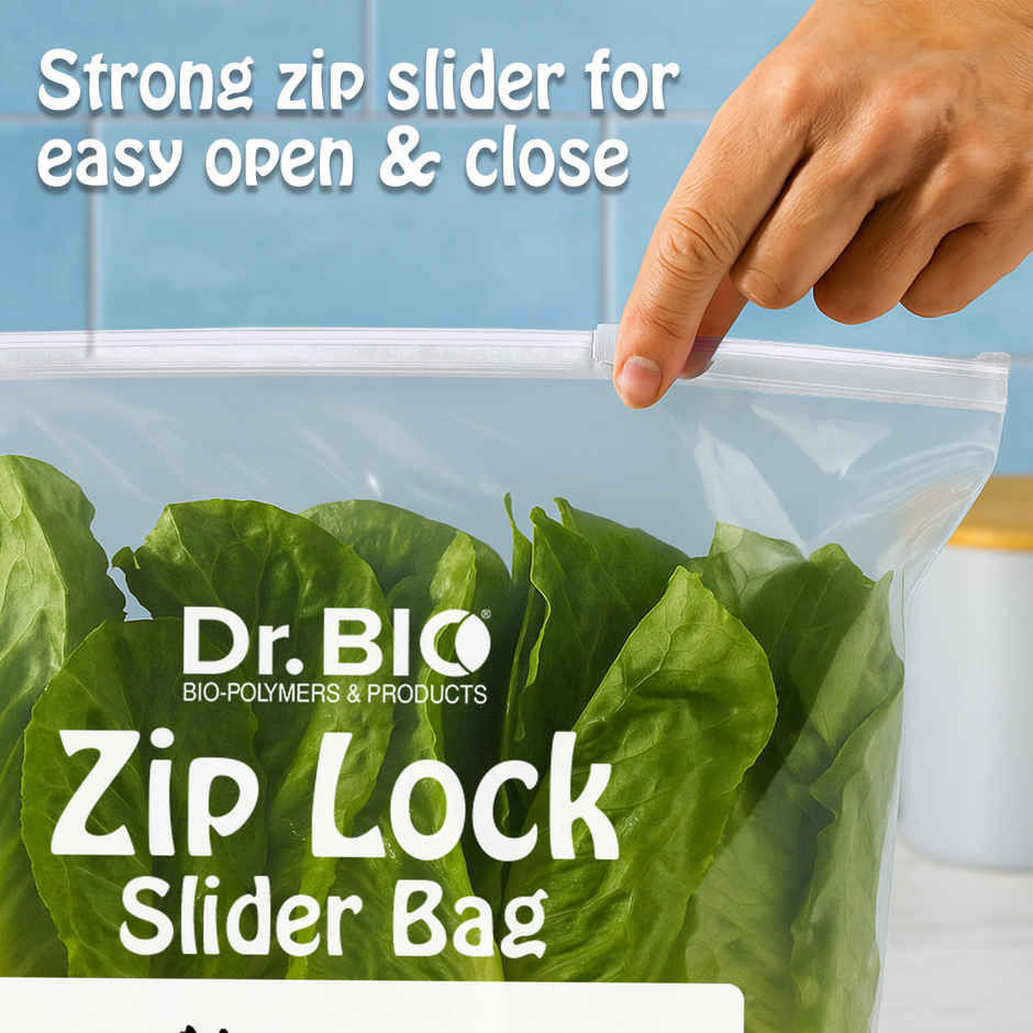 Dr. Bio Zip Slider Bags | Reusable | Bio Degradable | Multipurpose | 31 x 37 cm