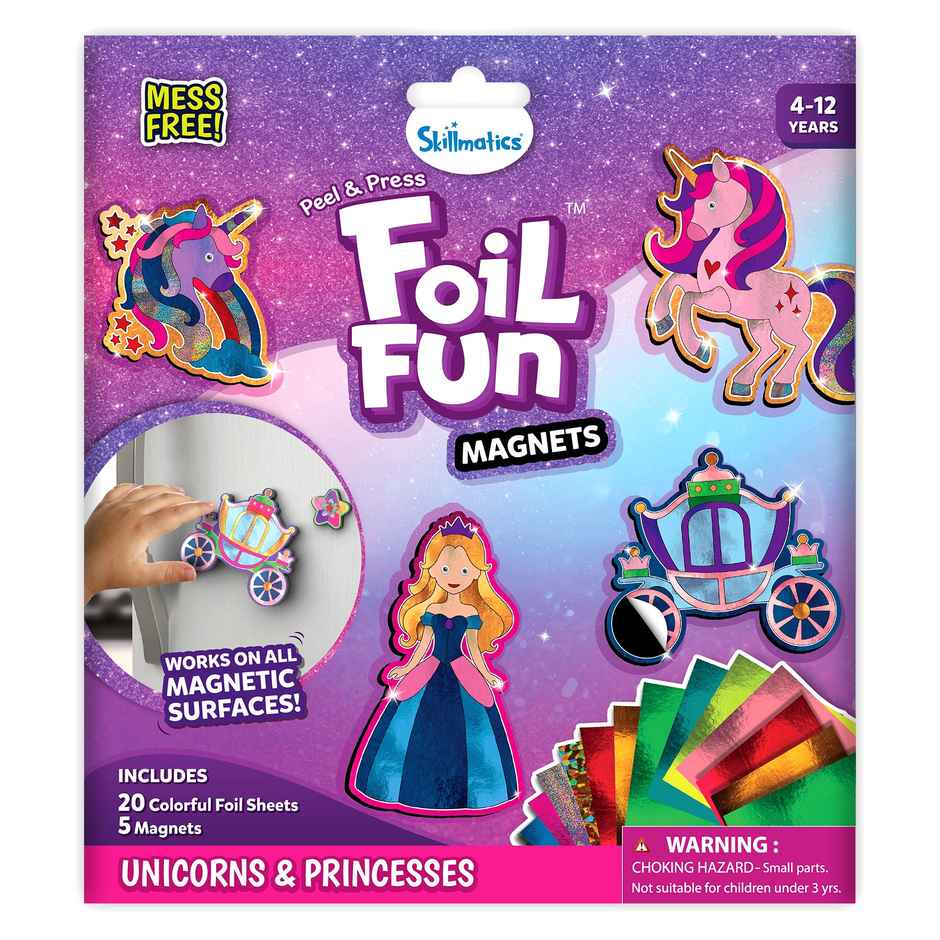 Skillmatics Foil Fun Unicorns & Princesses Magnets Craft Kit