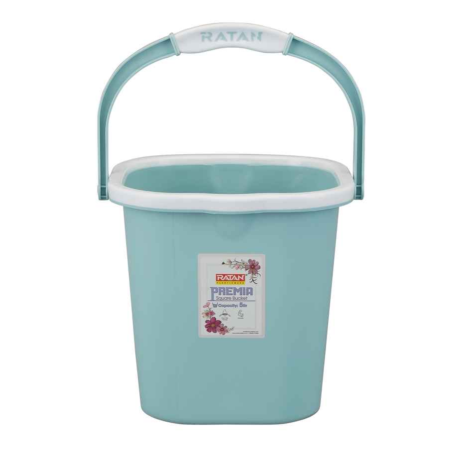 Ratan Plasticware Premia Bucket (5L X 1) - Mint|Light Weight And Easy To Carry