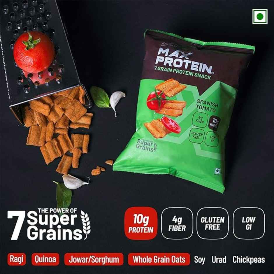 Ritebite Max Protein Spanish Tomato 10 g Multigrain Protein Chips, Healthy Snacks & Munchies