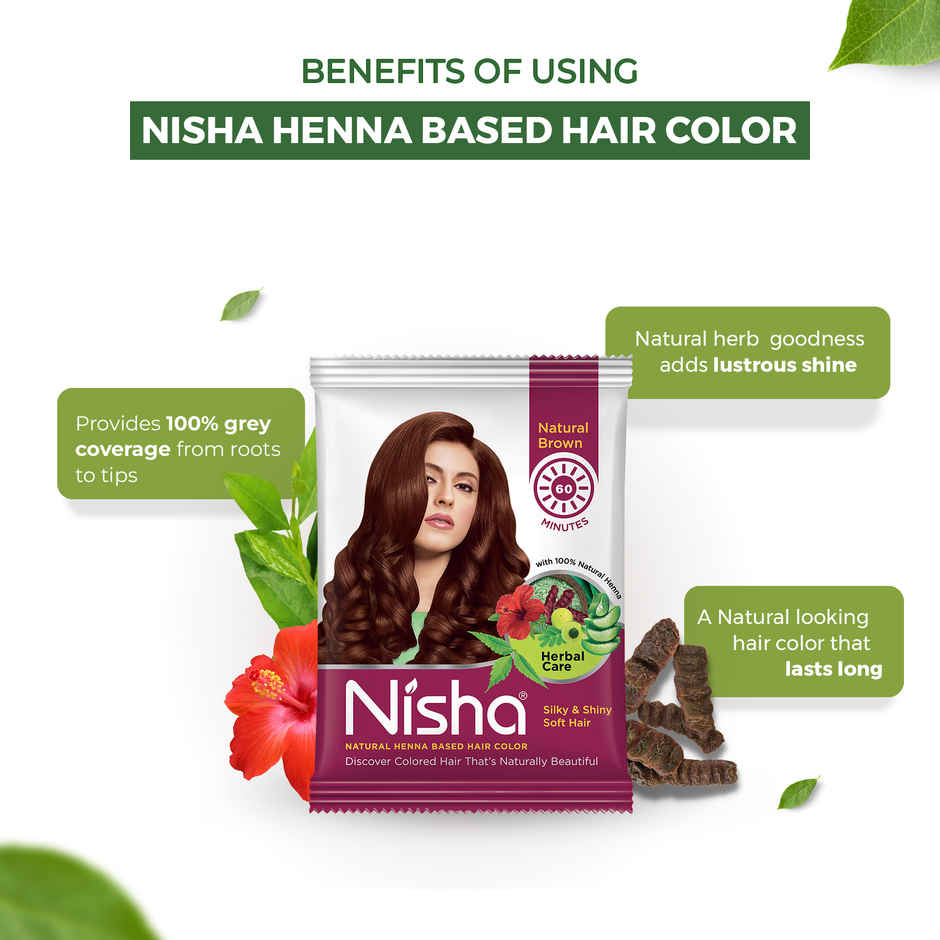 Nisha Natural Henna Based Hair Color | Natural Brown
