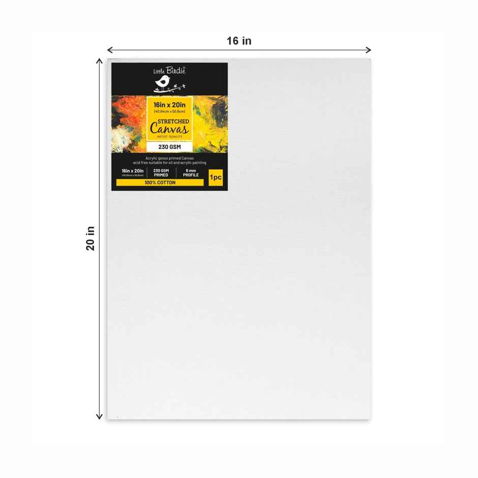 Itsy Bitsy Stretched Canvas Frame 16 x 30 mm 230 Gsm 16 x 20 Inch