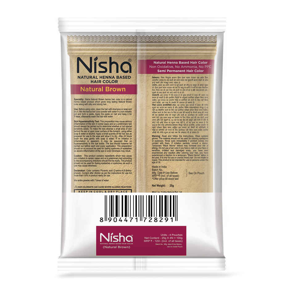 Nisha Natural Henna Based Hair Color | Natural Brown