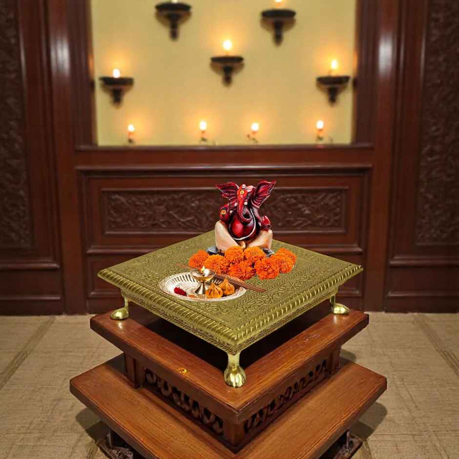 Puja Chowki Chowki Small | 6 Inch | Divine Vibes