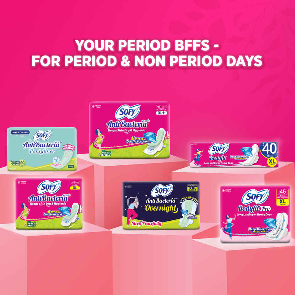 Sofy AntiBacteria XL Sanitary Pads | 6 Layer Deep Absorption | 290mm