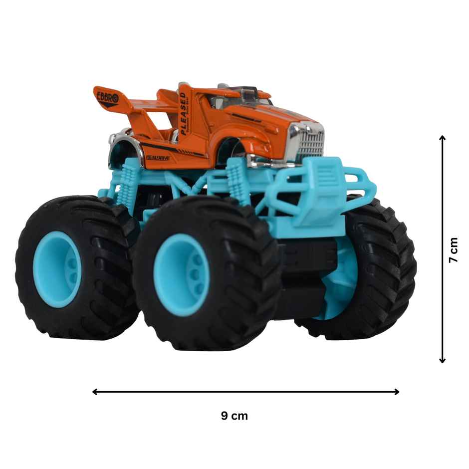 Tak Tak Toys 1:64 Die Cast Turbo Pull Pack Truck Toy Monster Car with Metal Body for Kids Action 07