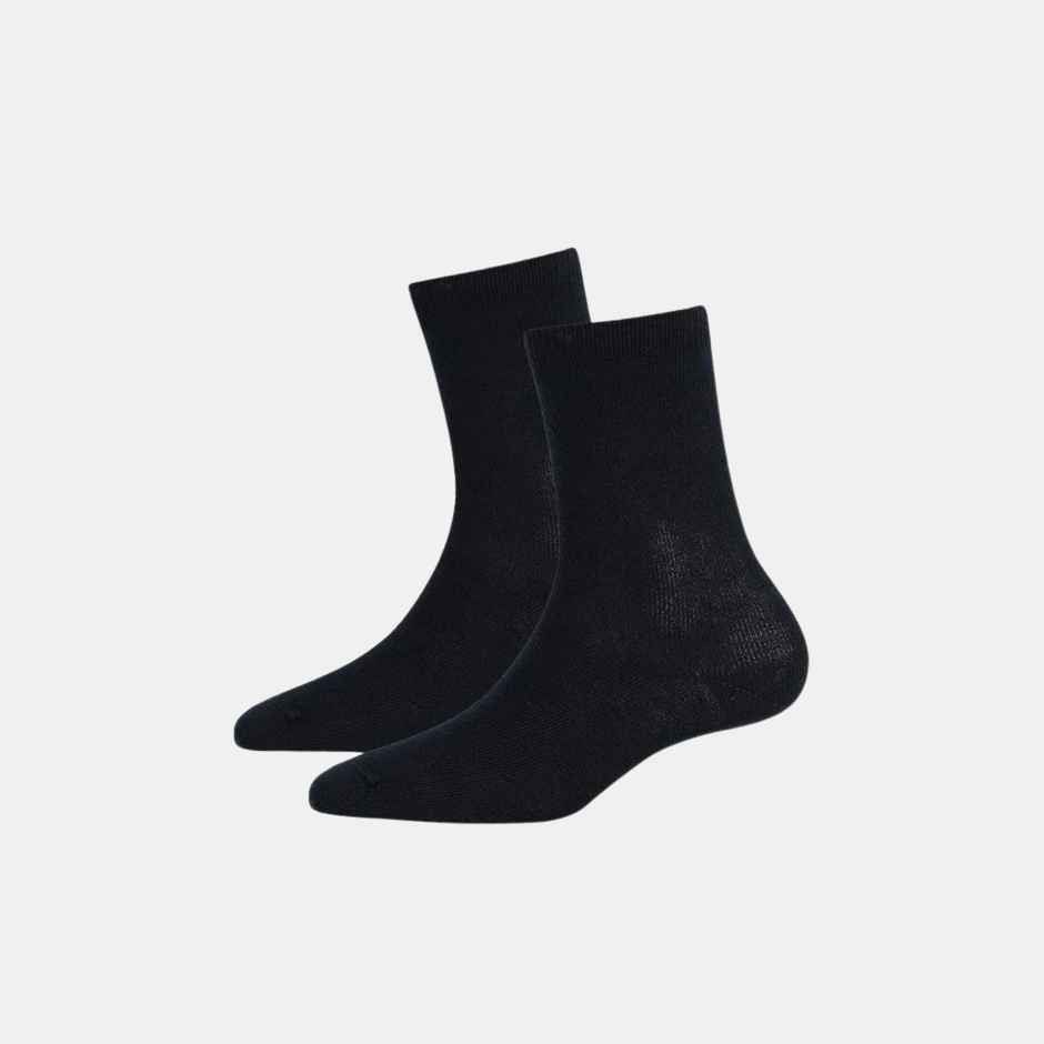 Jockey Unisex Solid Cotton, Nylon, and Elastane Calf Length Socks | Black | 9 - 10 years