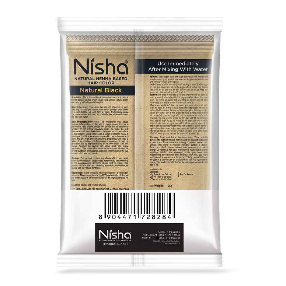 Nisha Natural Henna Based Hair Color | Natural Black