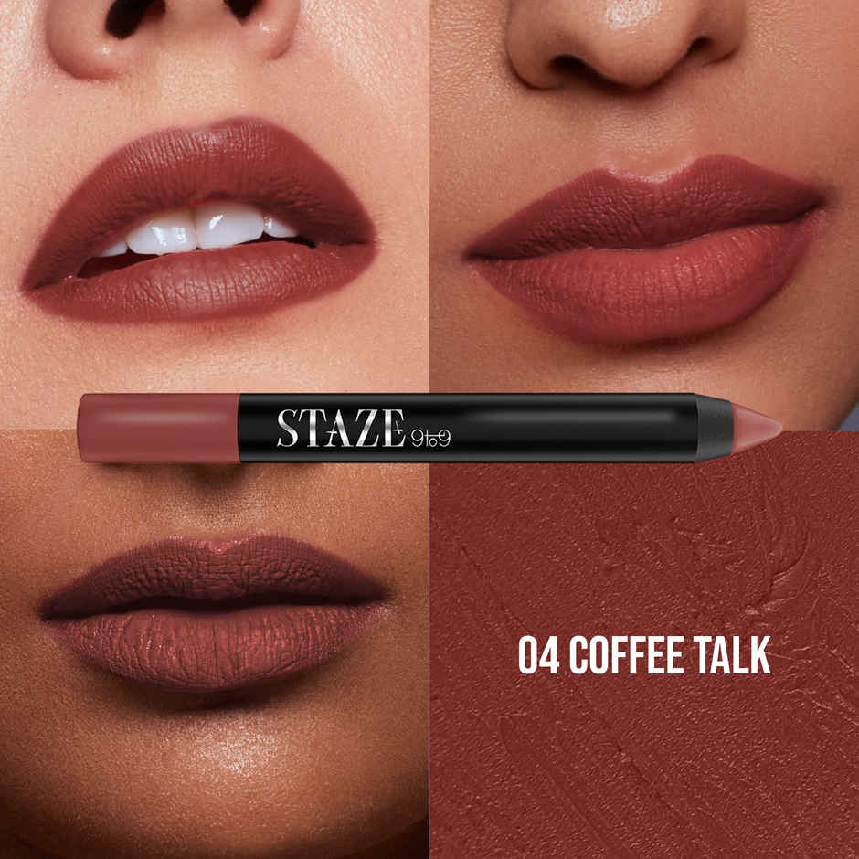 Staze Pout On Matte Tranfer-proof Lip Crayon | 04 Coffee Talk | 3.5 g