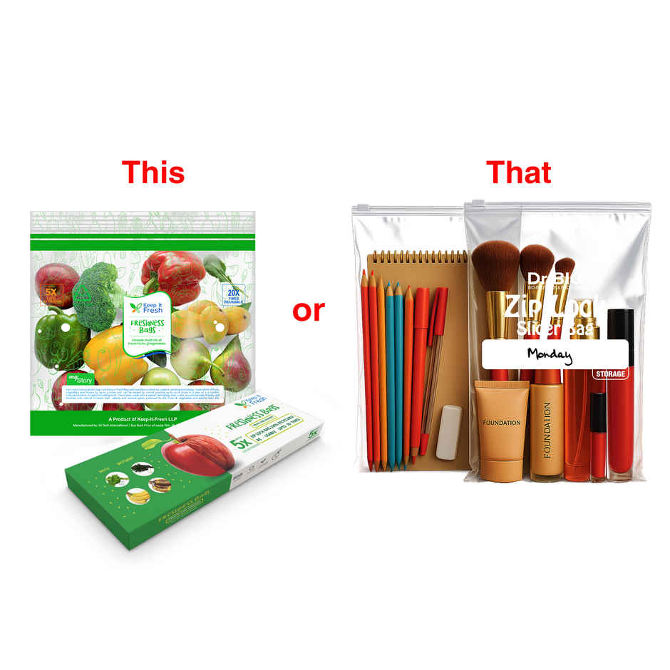Dr. Bio Zip Slider Bags | Reusable | Bio Degradable | Multipurpose | 31 x 37 cm