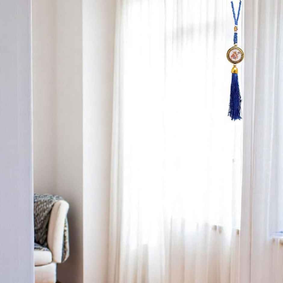 Divine Vibes Round Shape Rotational Dual Side Hanuman Ji Decorative Car Hanging