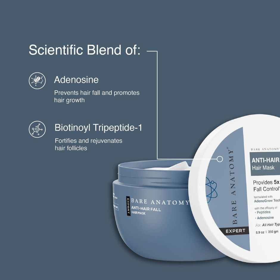 Bare Anatomy Anti-Hair Fall Mask Hairfall Control With Peptides Hair Mask For Dry & Frizzy Hair