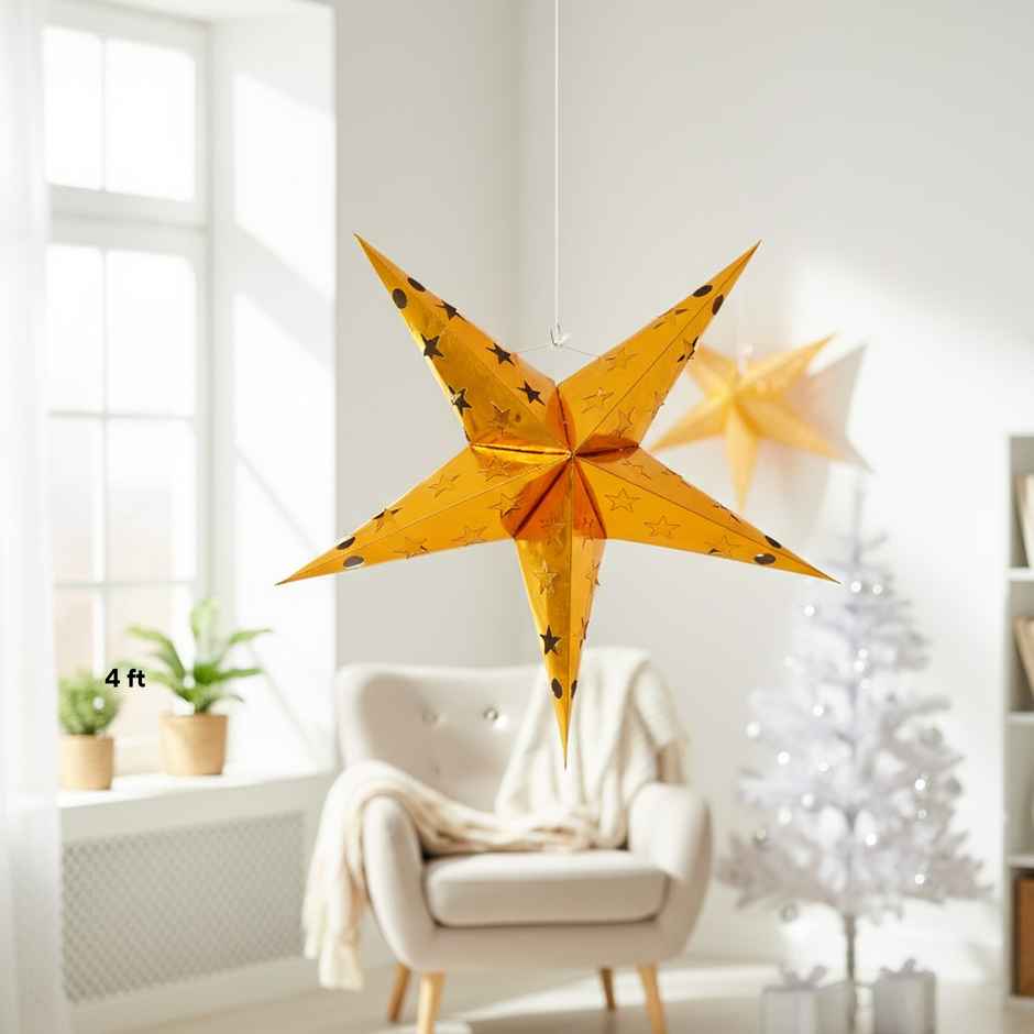 Golden Star Lantern | 14 inch | Mad Over Print
