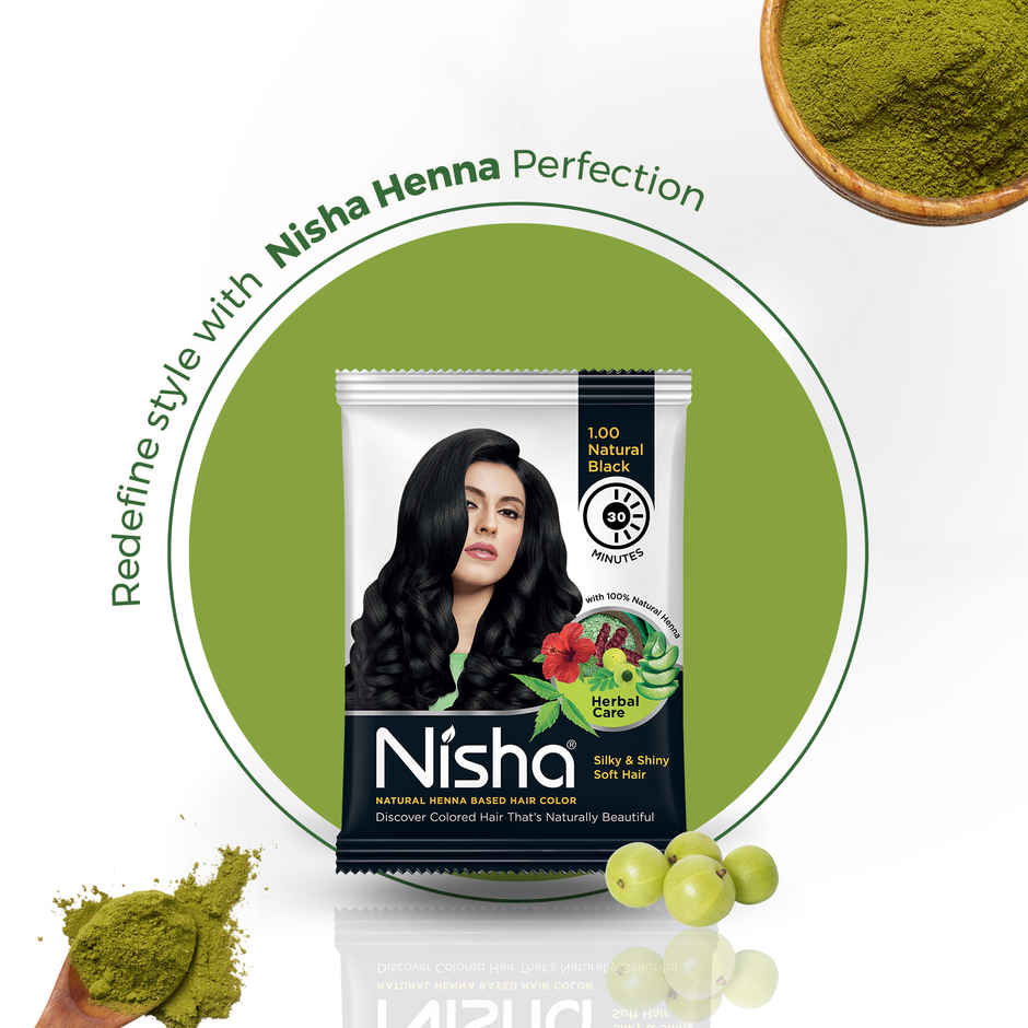 Nisha Natural Henna Based Hair Color | Natural Black
