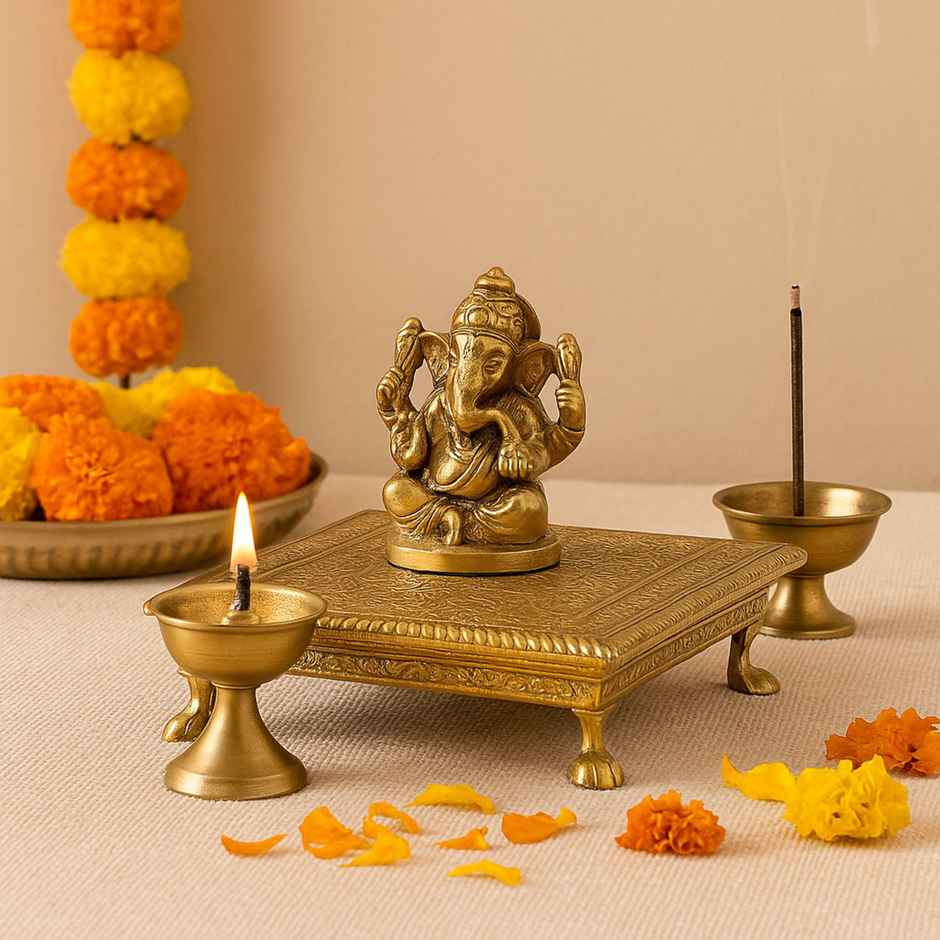 Puja Chowki Chowki Small | 6 Inch | Divine Vibes