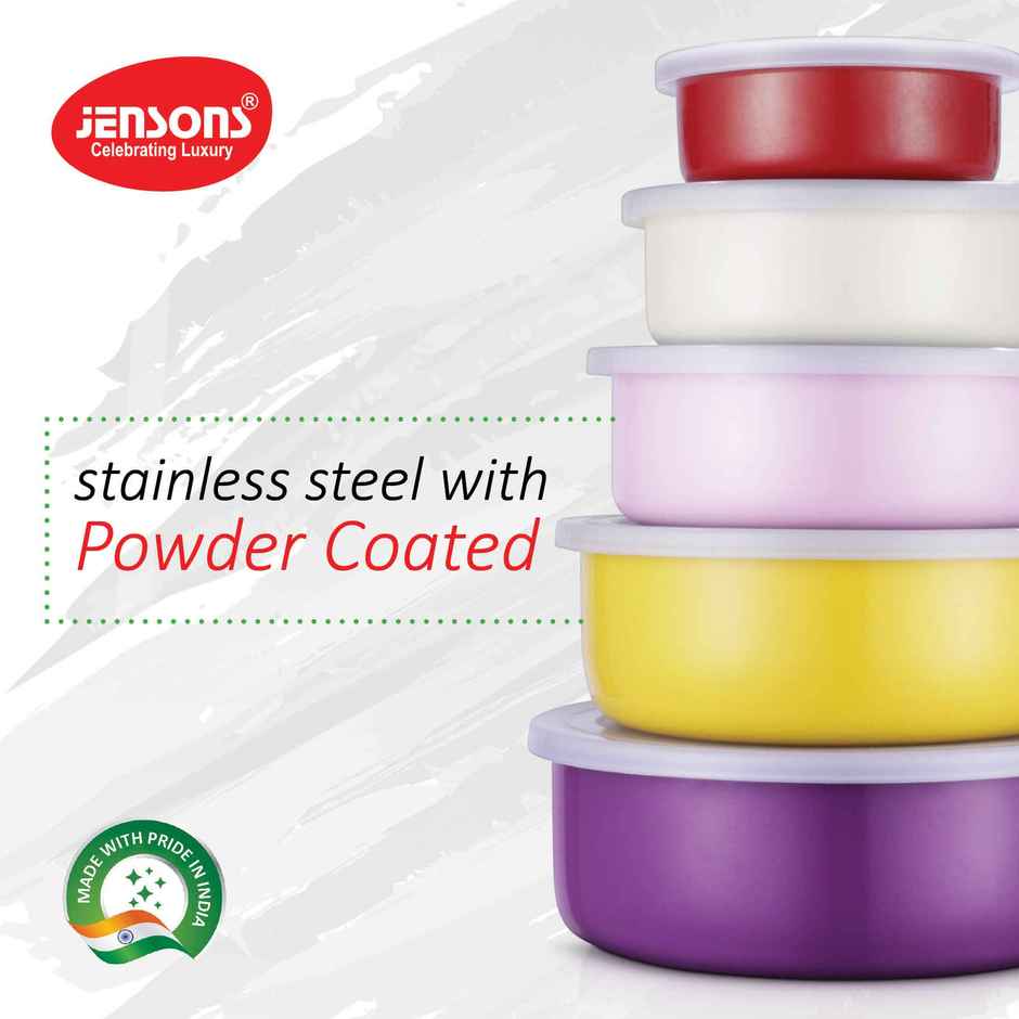 Jensons Ss 5 Pcs Rainbow Bowl Set Container
