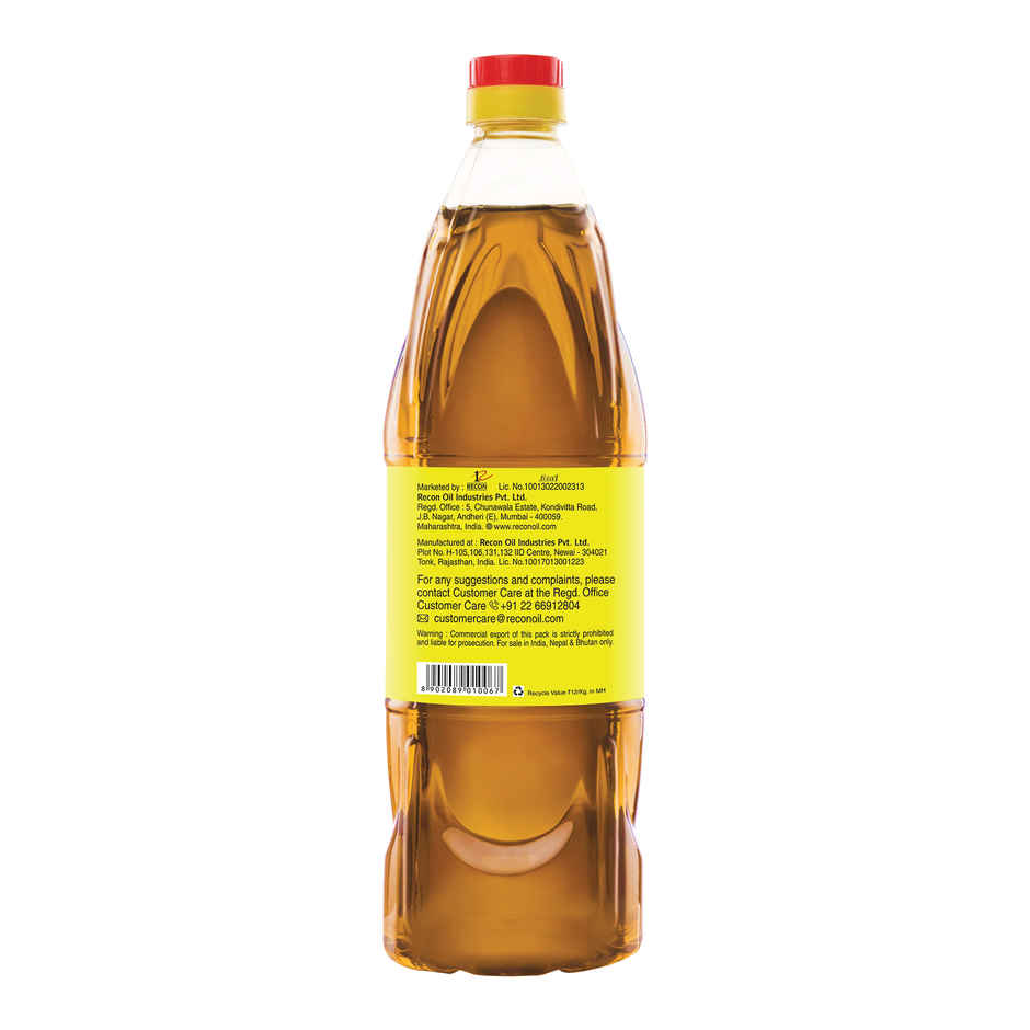 Tez Mustard Oil  Pure & Natural PT3 Kachchi Ghani Sarson Ka Tel 1L Bottle