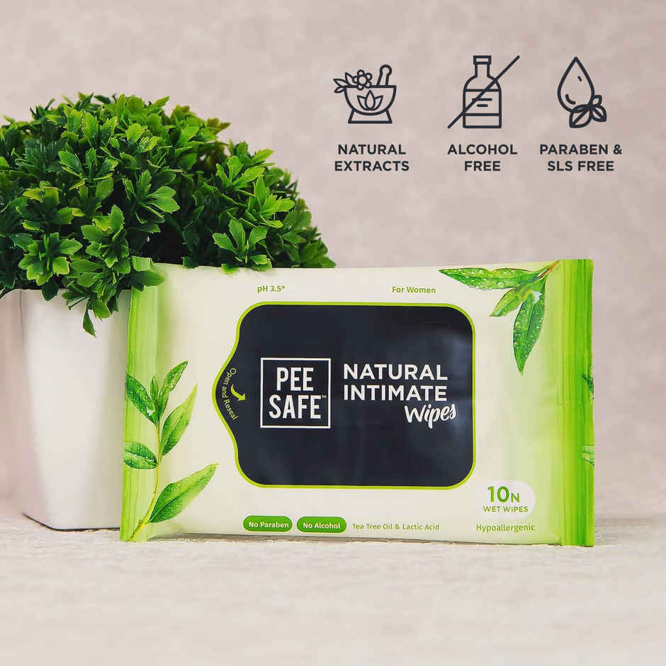 Pee Safe Natural Intimate Wipes | 10 Pulls Per Pack