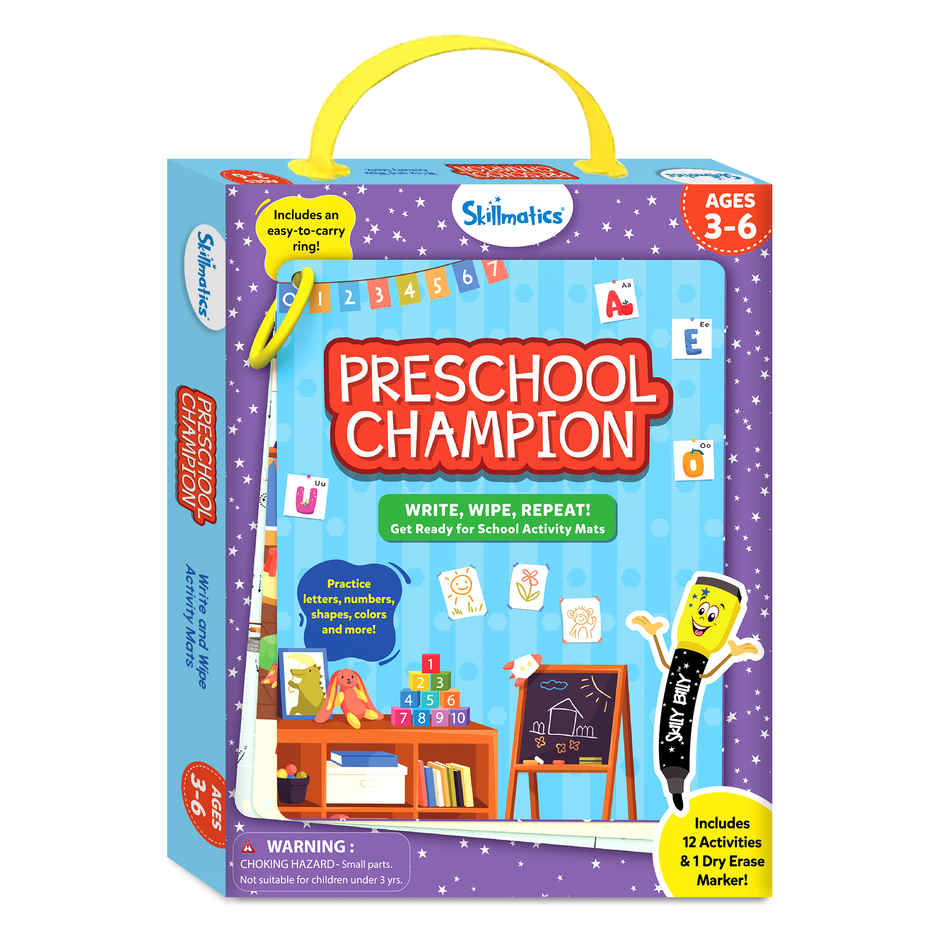 Skillmatics Write & Wipe Preschool Champion - On the go