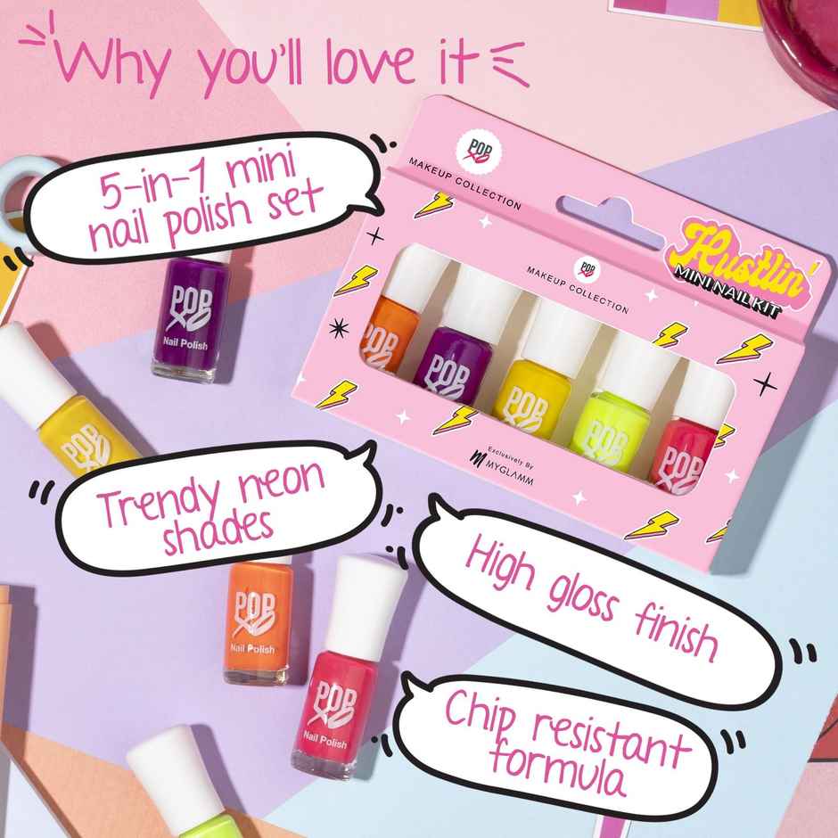 Myglamm Popxo Makeup Collection Mini Kit Nail Paint - Hustlin