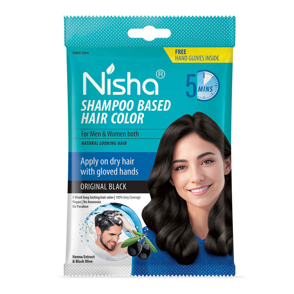 Nisha Shampoo Based Hair Color | Original Black