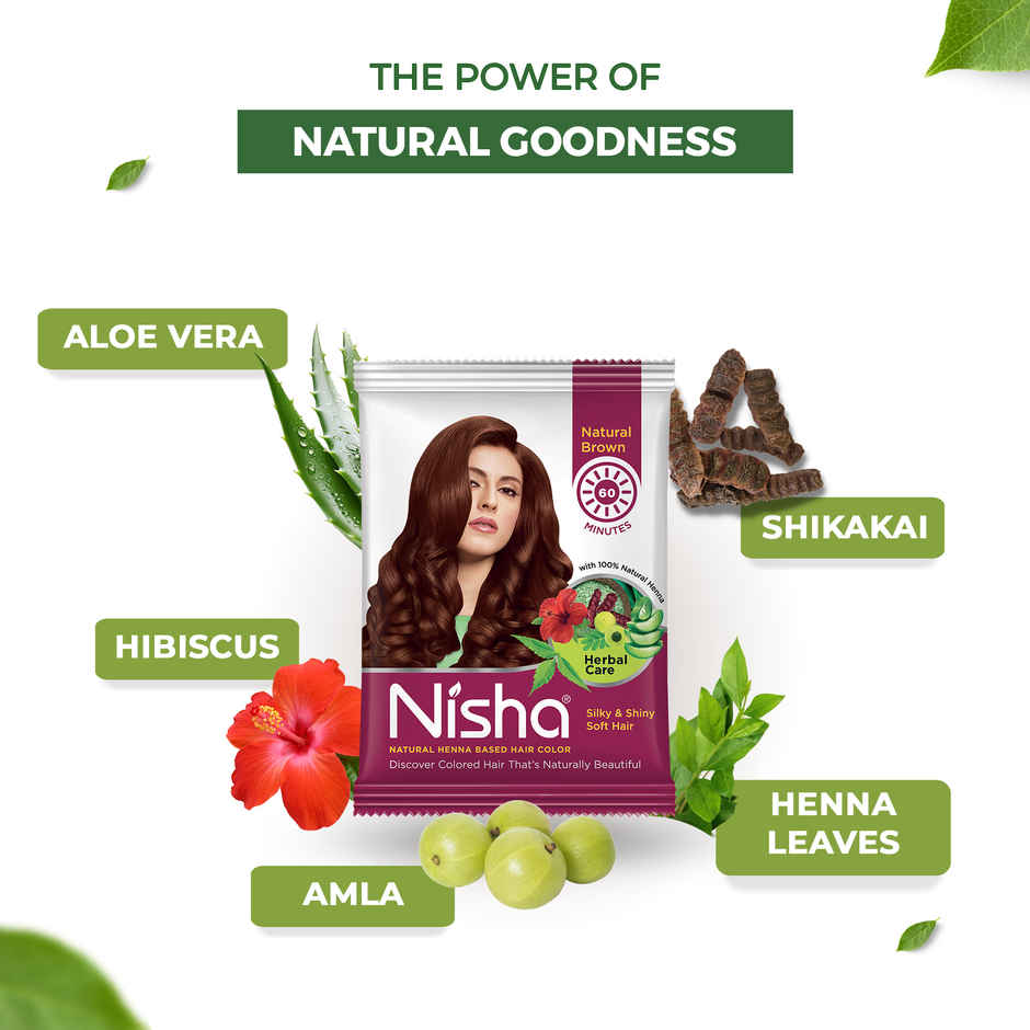 Nisha Natural Henna Based Hair Color | Natural Brown