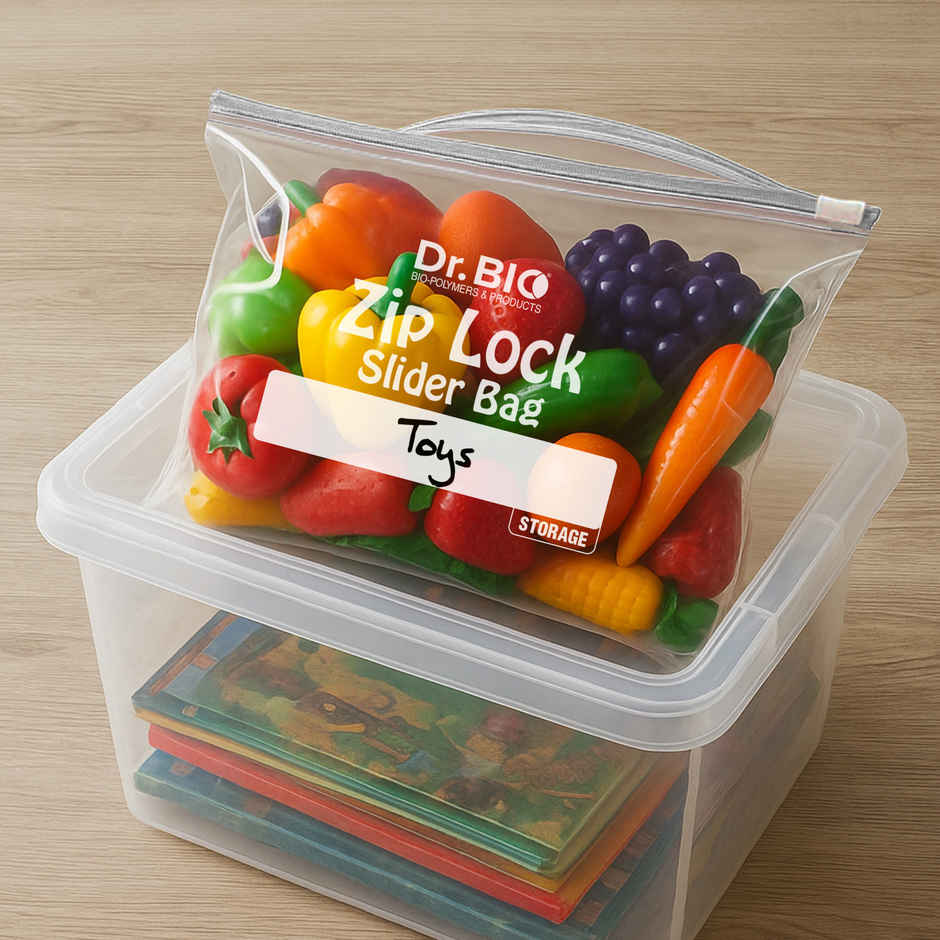 Dr. Bio Zip Slider Bags | Reusable | Bio Degradable | Multipurpose | 31 x 37 cm