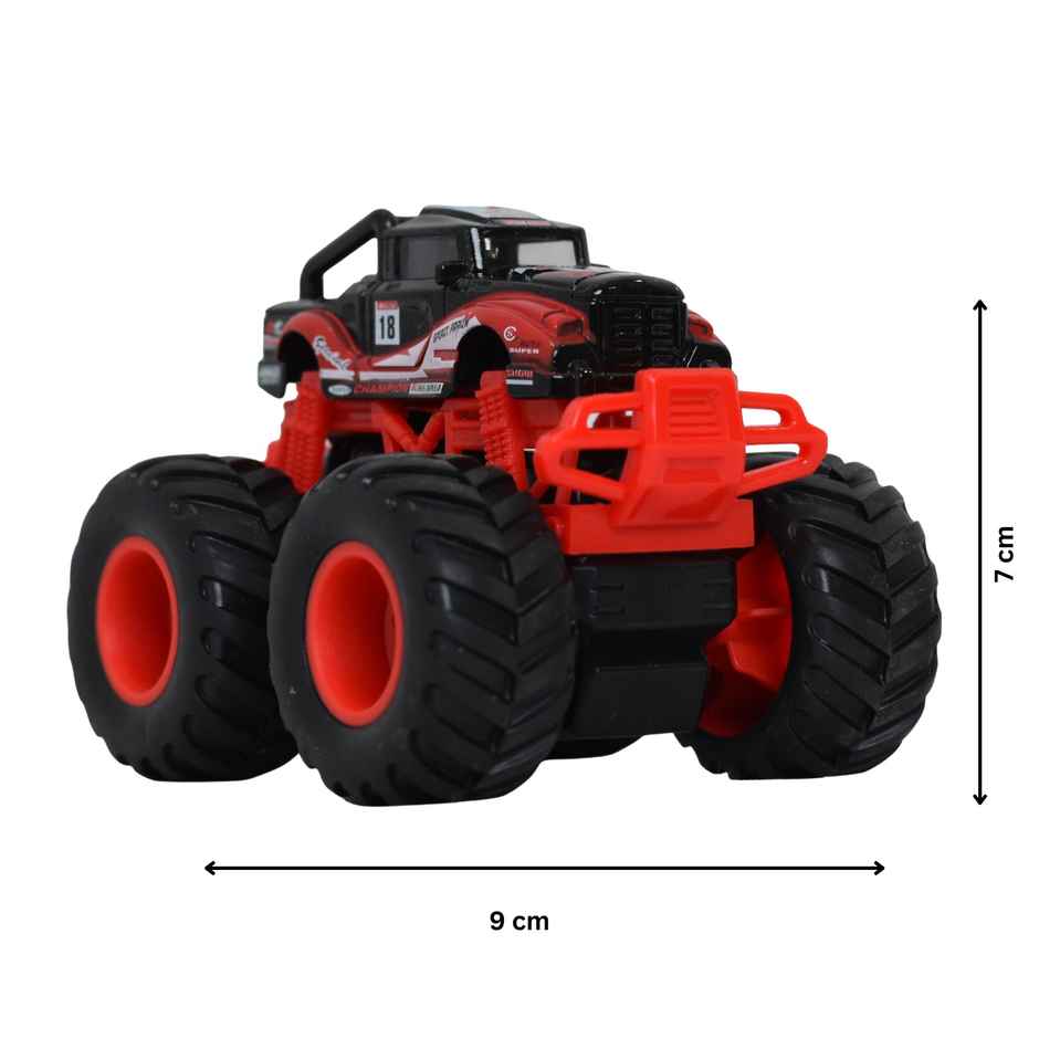 Tak Tak Toys 1:64 Die Cast Turbo Pull Pack Truck Toy Monster Car with Metal Body for Kids Action 02