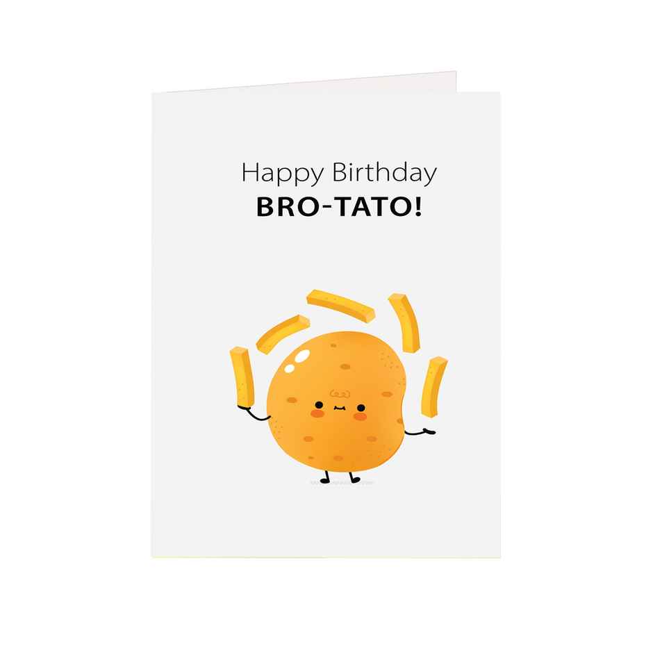 Itsy Bitsy Greeting Card & Envelope Happy Birthday Bro-Tato 4 x 6 Inch | Pack Of 2