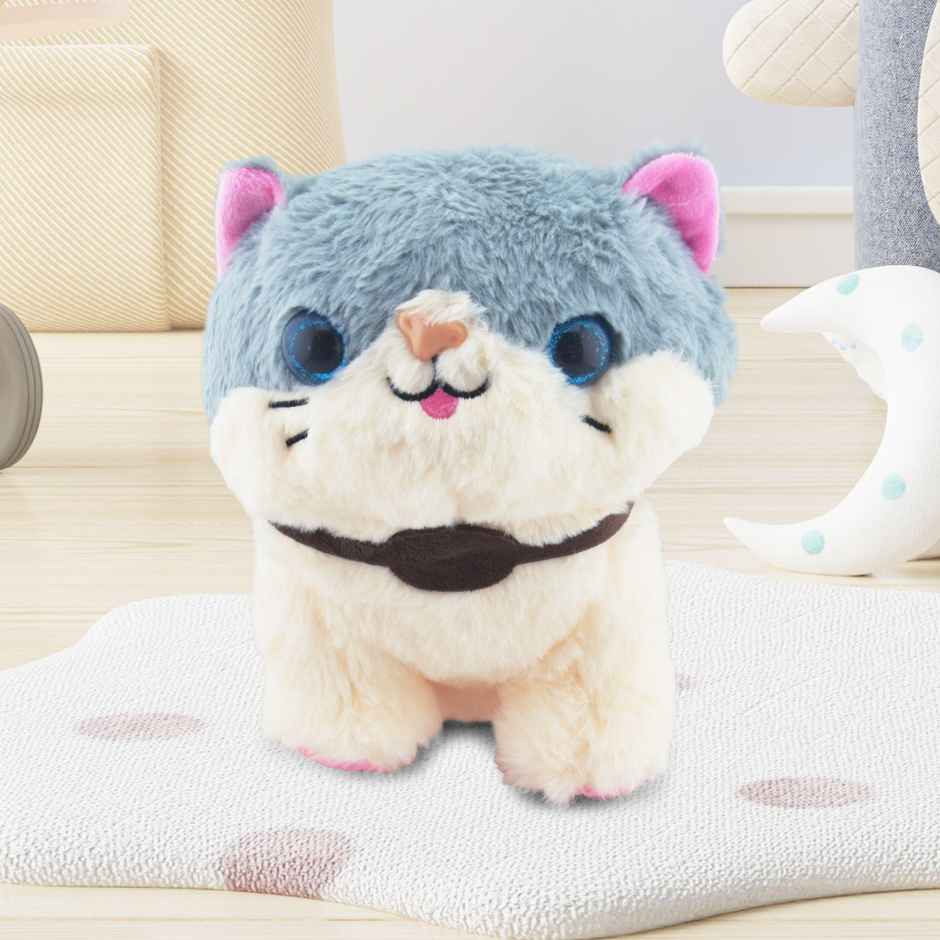 Dearjoy Cute Cat Soft Toy - Grey, 28Cm