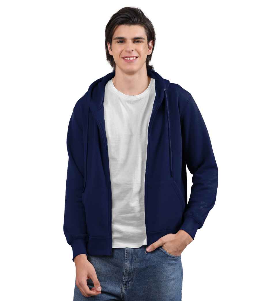 FREECULTR Men's Zipper | Cotton Fleece | Relaxed Fit Hoodie - Blue - S