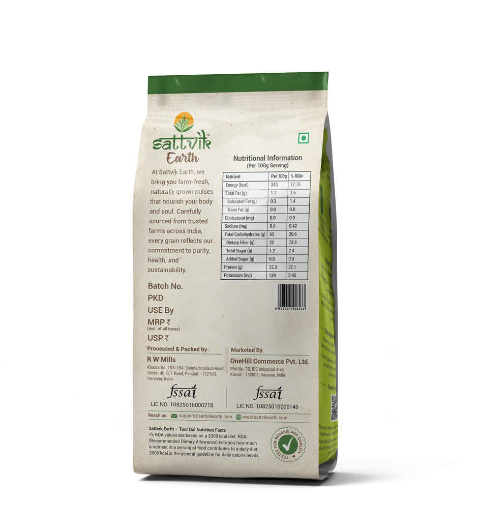 Sattvik Element Sattvik Earth Premium Toor Dal - Buy at ₹168 Online | Instant Delivery ...