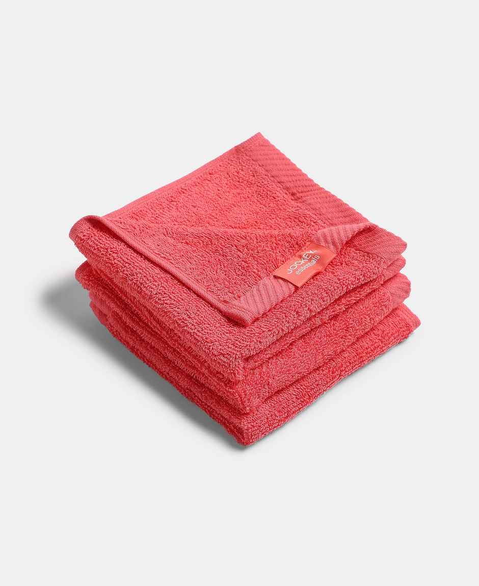 Jockey T301 Men's Cotton Terry Ultrasoft and Durable Solid Face Towel | Pack of 3