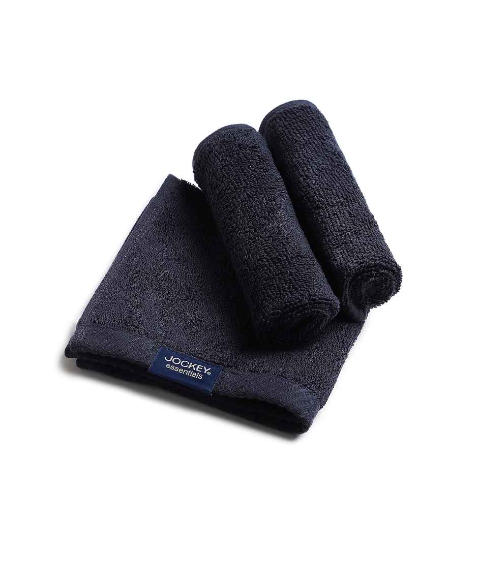 Jockey T301 Men's Cotton Terry Ultrasoft and Durable Solid Face Towel | Pack of 3