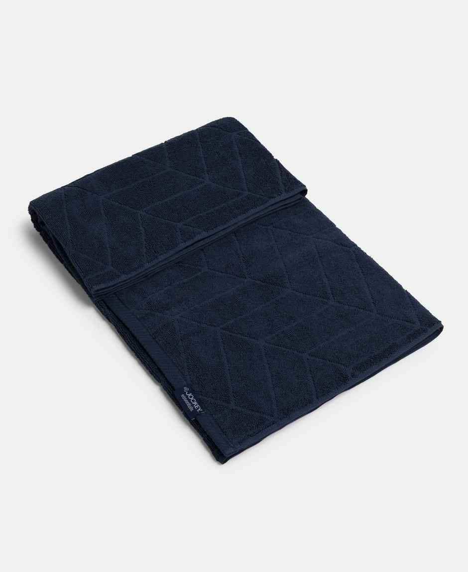 Jockey T102 Men's Cotton Terry Ultrasoft and Durable Patterned Bath Towel | Navy