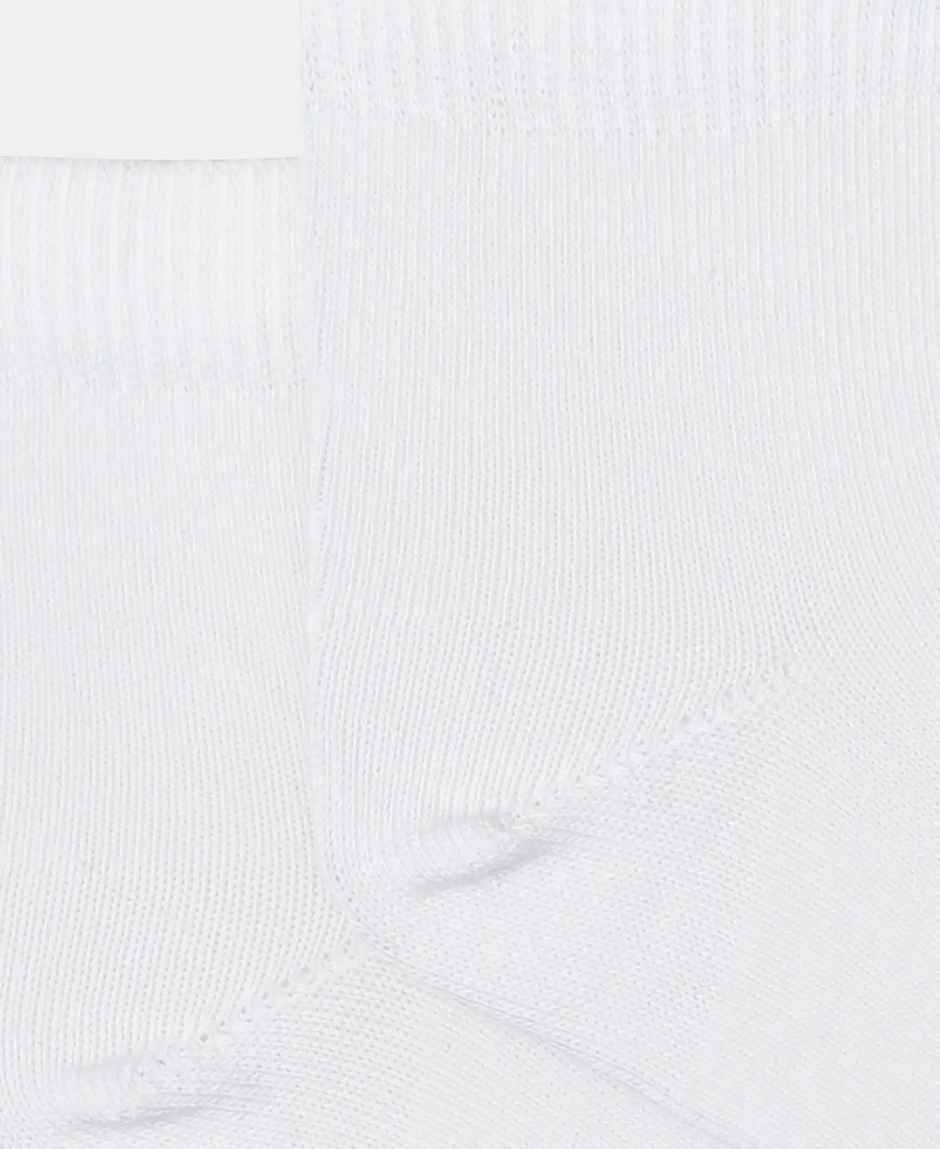 Jockey Unisex Solid Cotton, Nylon and Elastane Ankle Length Socks | White | 9 - 10 years