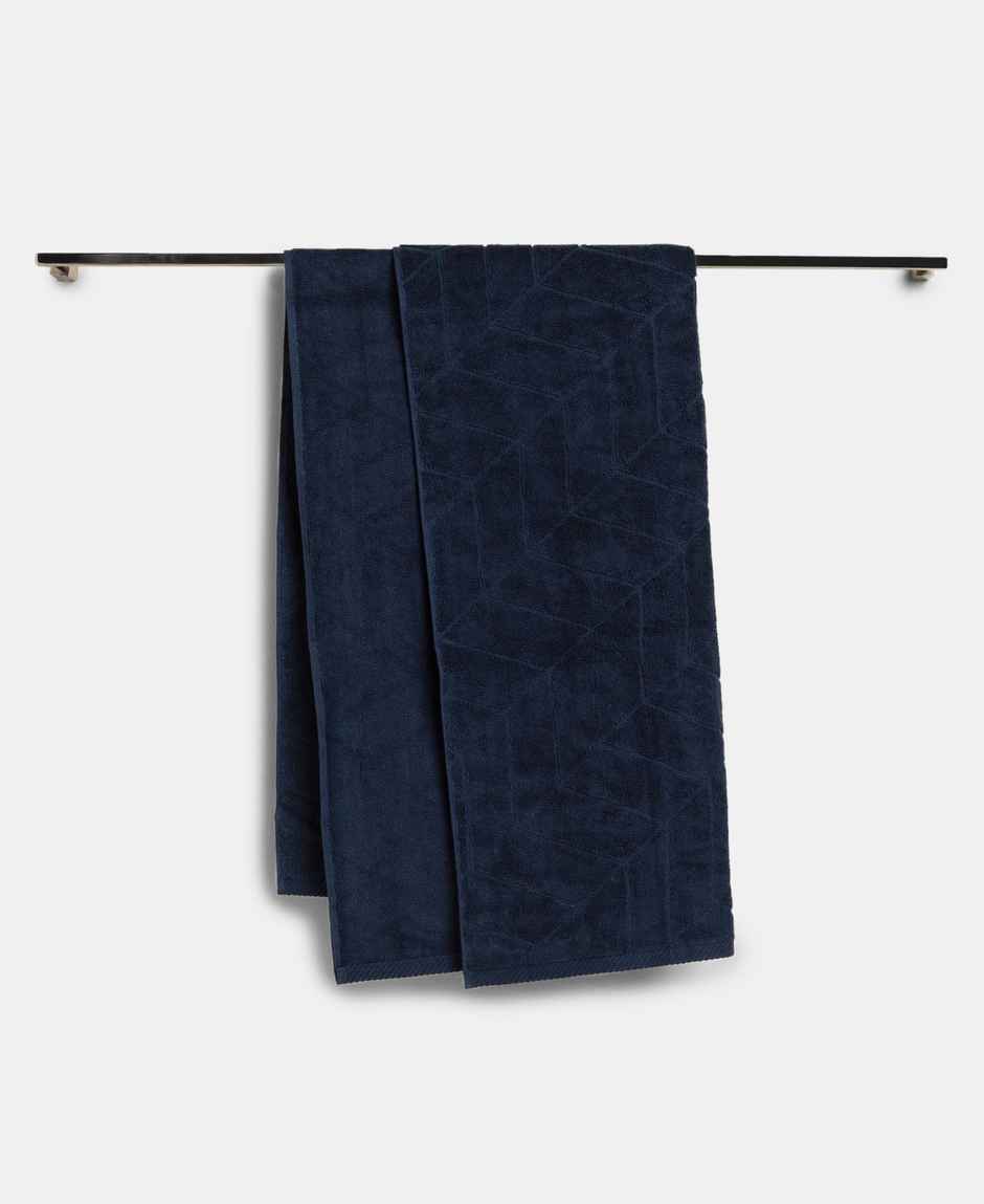 Jockey T102 Men's Cotton Terry Ultrasoft and Durable Patterned Bath Towel | Navy