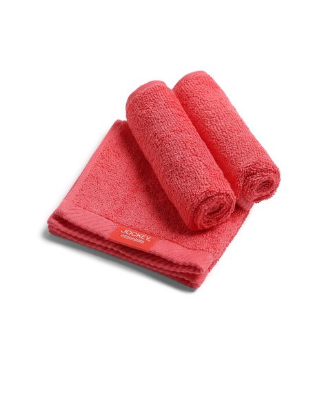 Jockey T301 Men's Cotton Terry Ultrasoft and Durable Solid Face Towel | Pack of 3