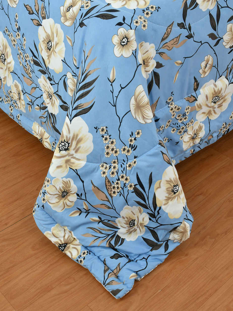 Furnofy Premium King Size Comforter/Quilt | 200 GSM Microfiber | Sky Blue - 86 x 96 in