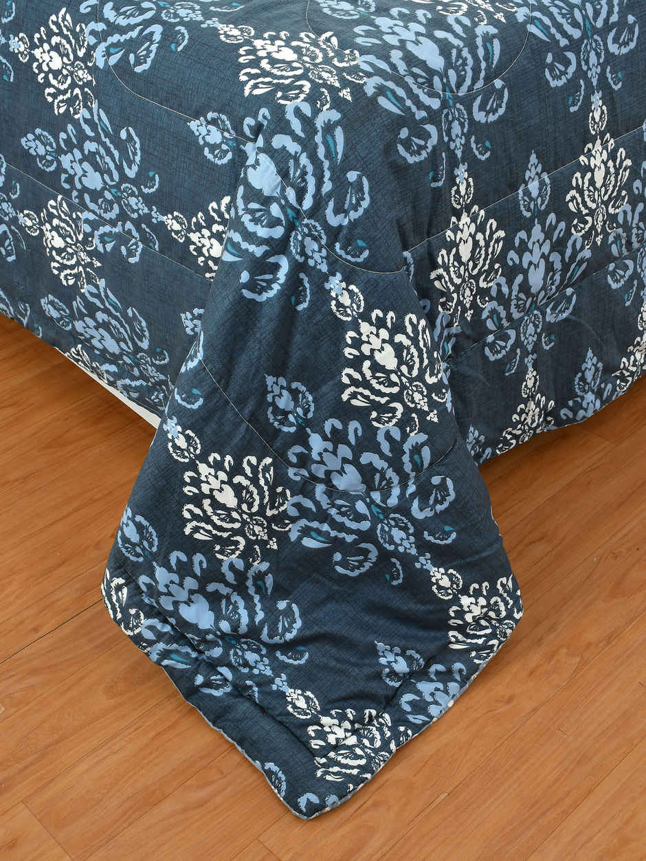 Furnofy Premium Comforter Single Bed Light Weight Quilt | 200 GSM | Blue & White - 60 x 86 in