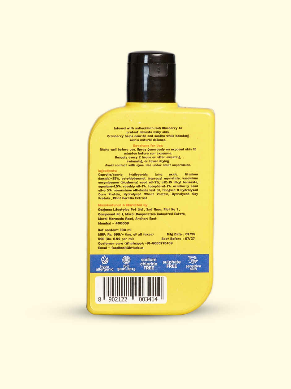 Baby Sun Protection Spray Blueberry and Cranberry