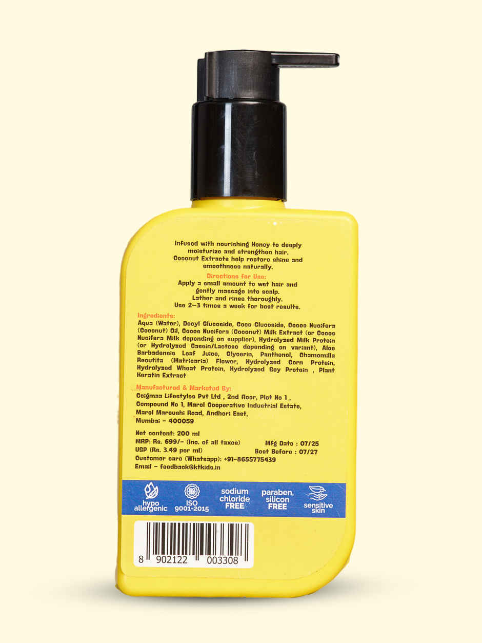 Healthy Hair Shampoo Honey  and Coconut For Girls 8 to 12 years