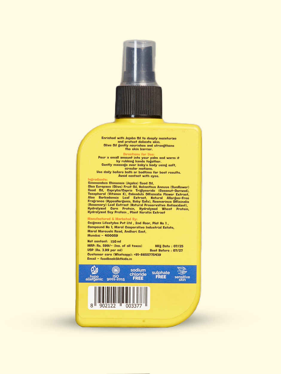 Tender Baby Massage Oil Jojoba Oil and Olive Oil