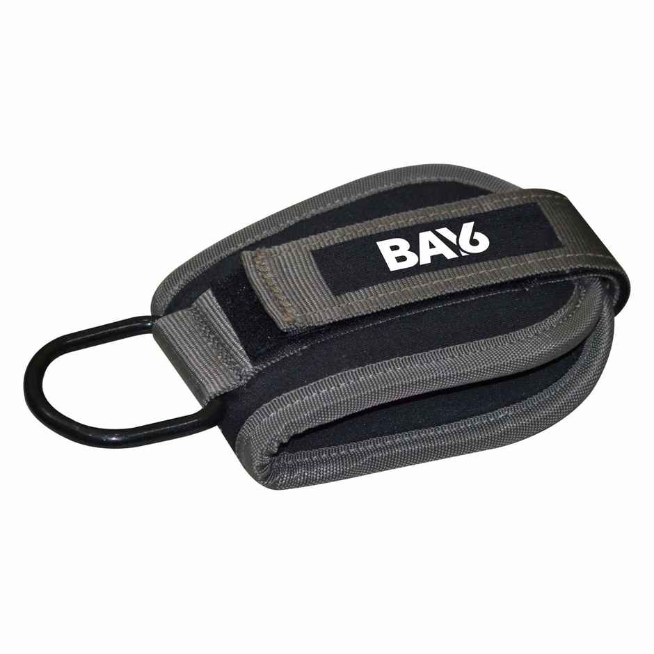 BAY6 Neoprene Ankle Cuff Gym Straps | Stainless Steel D Ring | Free Size | Men & Women