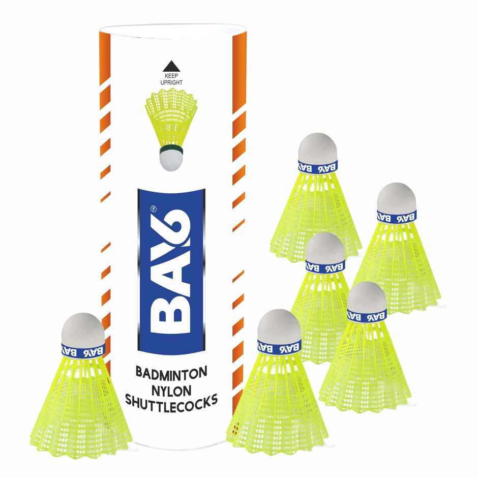 BAY6 Nylon Shuttlecock Pack of 6