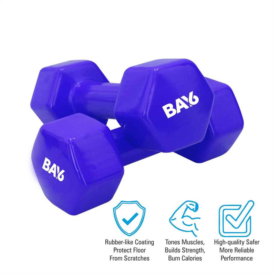 BAY6 Vinyl Dumbbell Set (1 kg X 2) | Blue