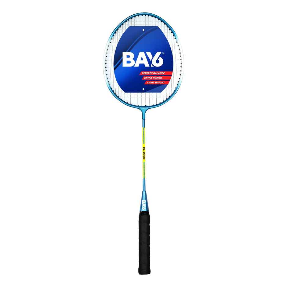 BAY6 B-202 Aluminium Badminton Kit | 2 Rackets with Full Cover | 1 Box Feather Shuttlecock Pack of 3