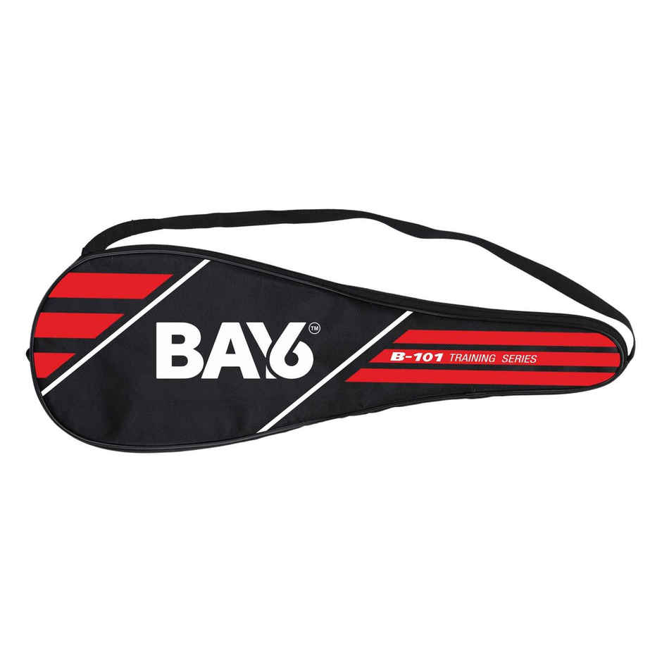 BAY6 B-101 Badminton Kit 2 Rackets, 1 Full Cover& 1 Box Feather Shuttlecocks Pack of 3 | Black