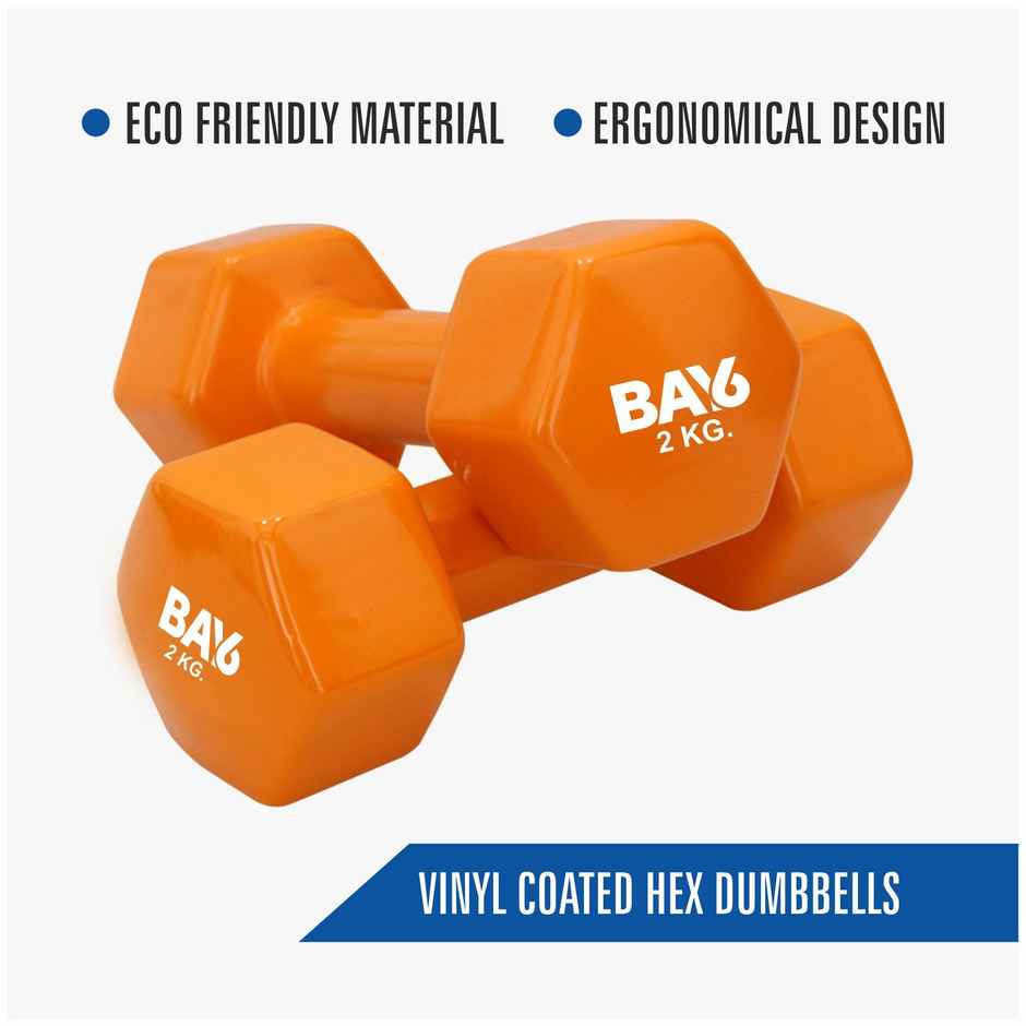 BAY6 Vinyl Dumbbell Set (2 kg X 2) | Orange