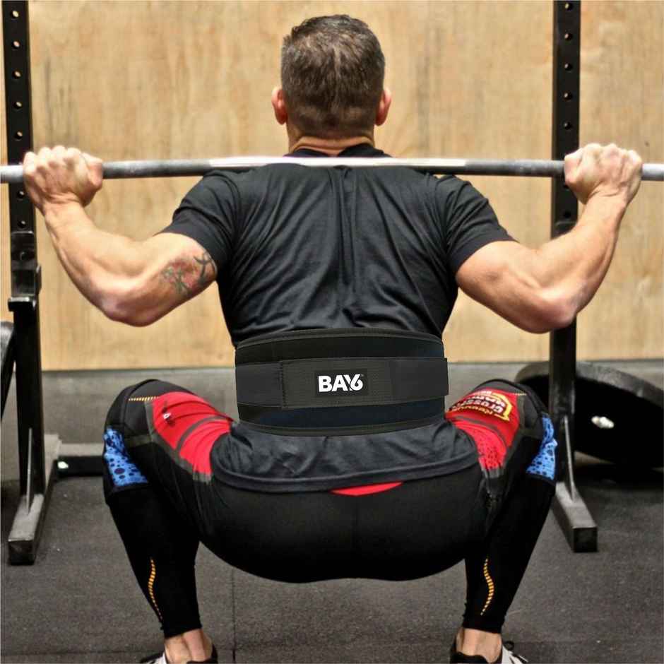 BAY6 Adjustable Weightlifting Gym Belt | Comfortable & Stabilizing | Medium